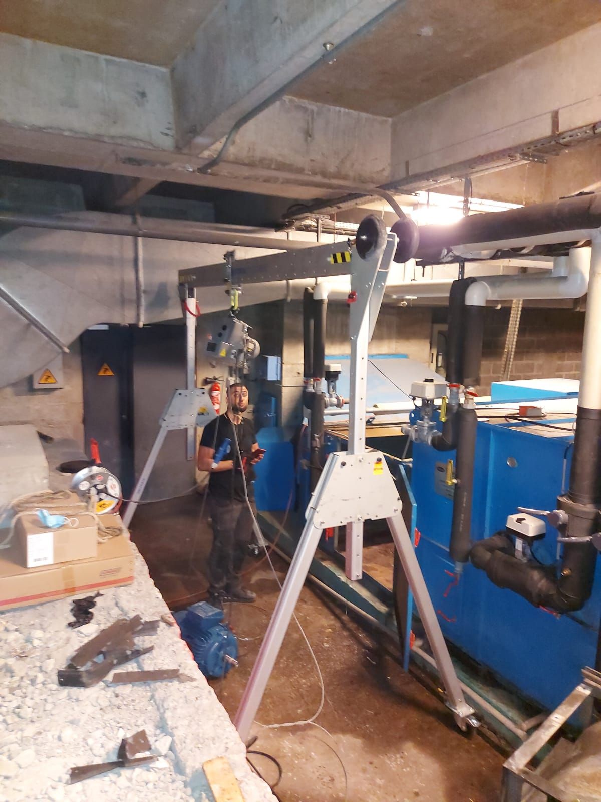 montage d'un nouveau moteur d'extraction et soufflage sur CTA